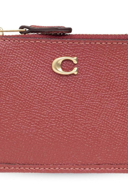 Coach Logo Plaque Zipped Card Case