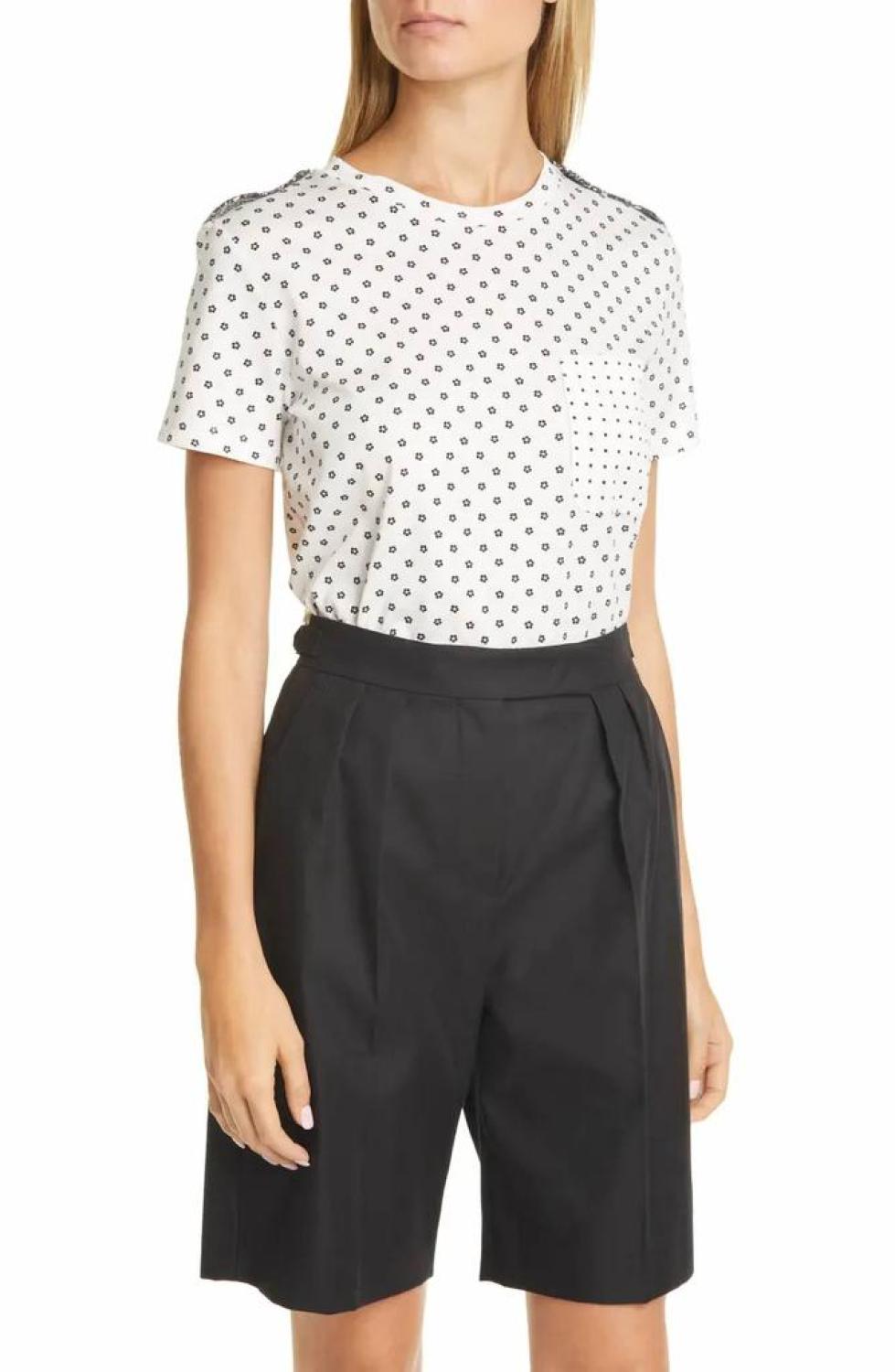 Slam Mixed Dot T-Shirt In Ivory