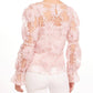 Lace Floral Blouse In Pink