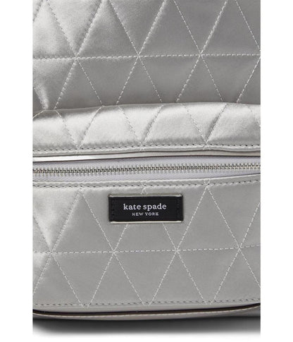 kate spade mini backpack gray quilted Sam Icon Quilted Satin Small Backpack