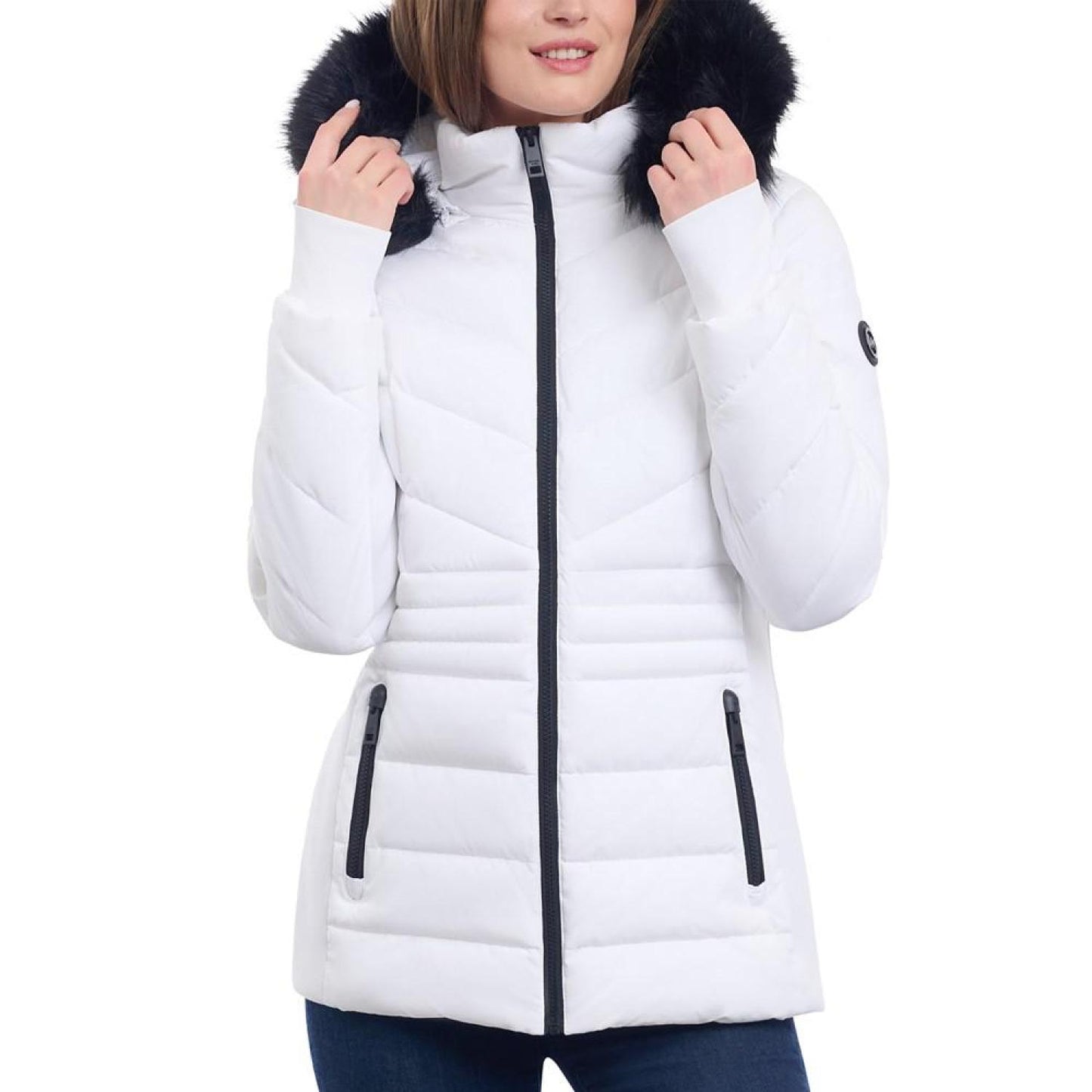 Women's Faux-Fur-Trim Hooded Puffer Coat, Created for Macy's