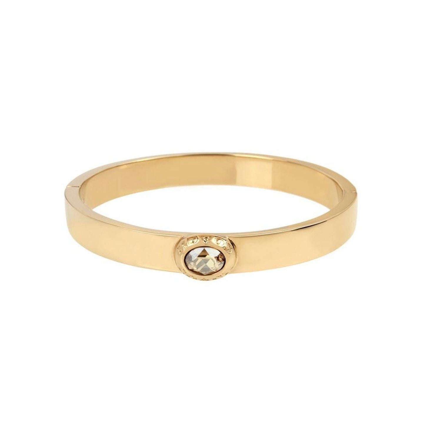 Signature Logo Stone Hinged Bangle Bracelet