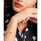Gold-Tone White-Framed Red Crystal Heart Line Bracelet