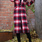 Longline Plaid Coat In Red Plaid