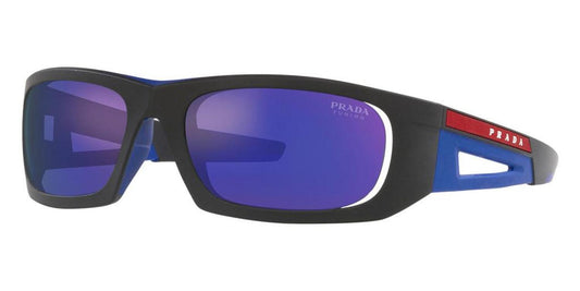Prada Men's PS-02YS-16G05U Linea Rossa 59mm Matte Black/Blue Sunglasses