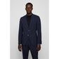 Slim-fit suit in a checked wool-linen blend