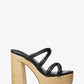 Corrine Leather and Straw Platform Sandal