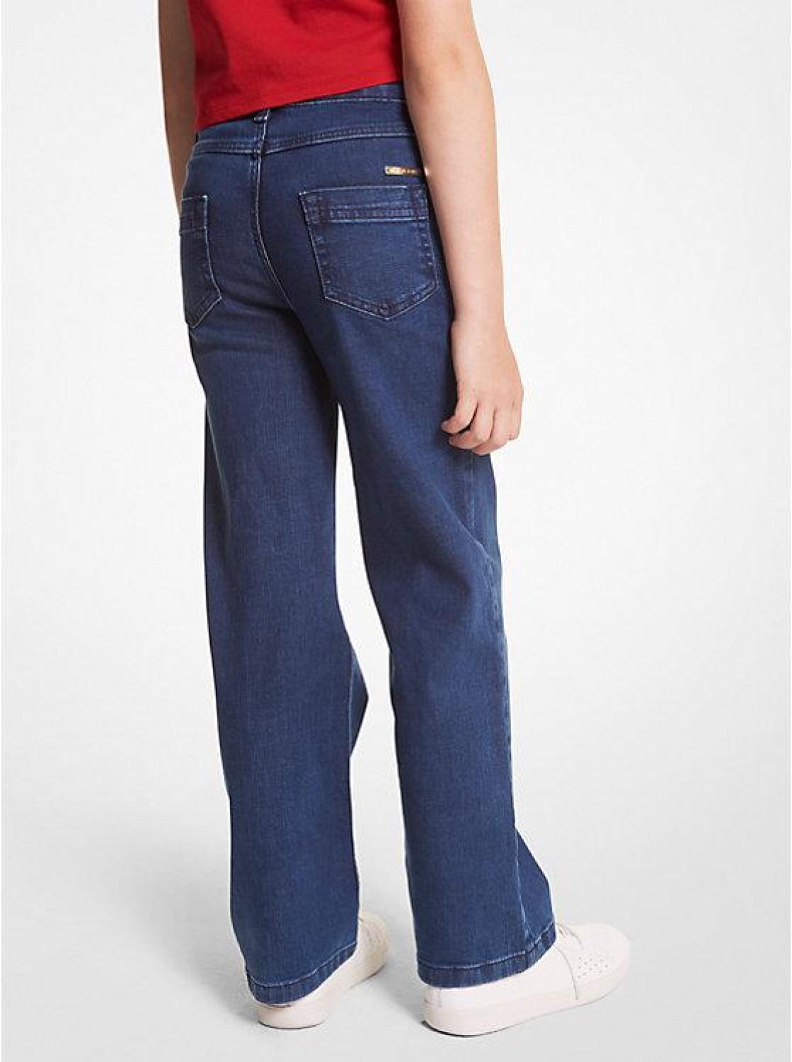Embellished Stretch Cotton Jeans