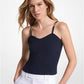 Ribbed Stretch Viscose Cropped Tank Top