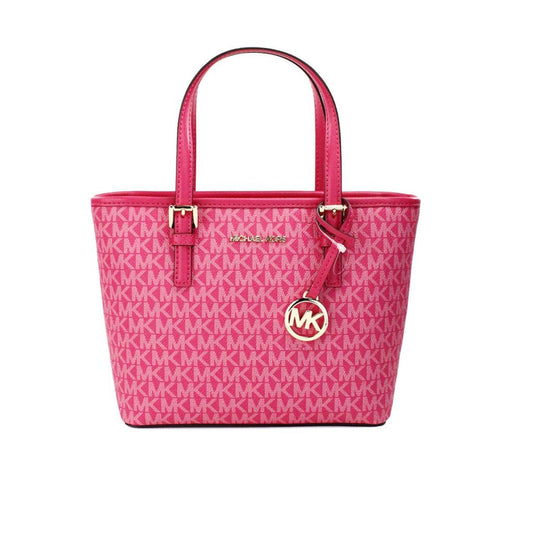 Michael Kors Jet Set PVC Leather XS Carryall Top Zip Tote Bag Women's Purse