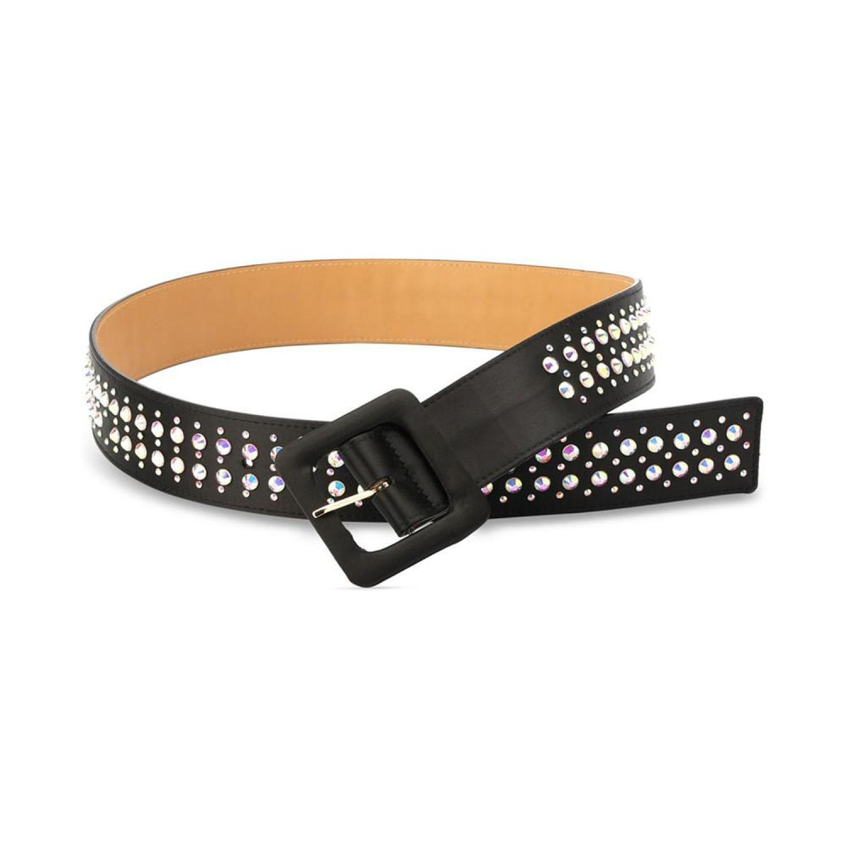 Kate Spade New York Studded Crystal Belt- Black B.B. SIMON BLACK BELT WITH BLACK CRYSTALS – CAP USA NYC main image 4