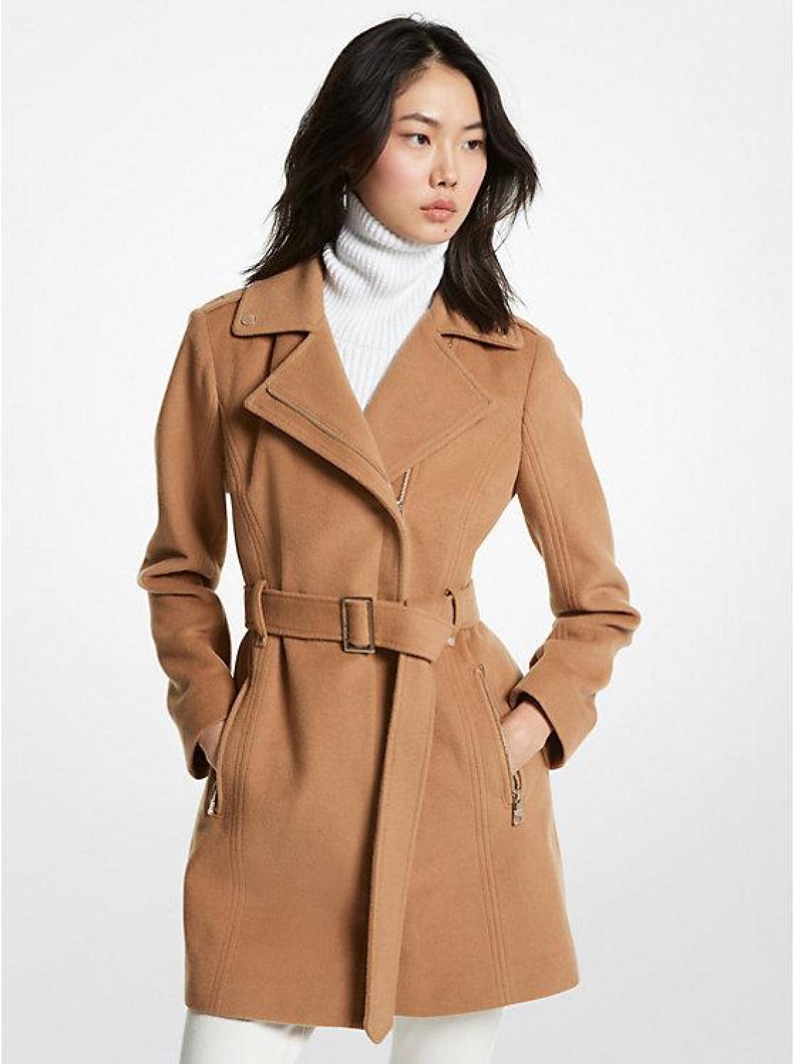 Wool Blend Belted Coat