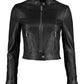 Michael Michael Kors Cropped Leather Biker Jacket