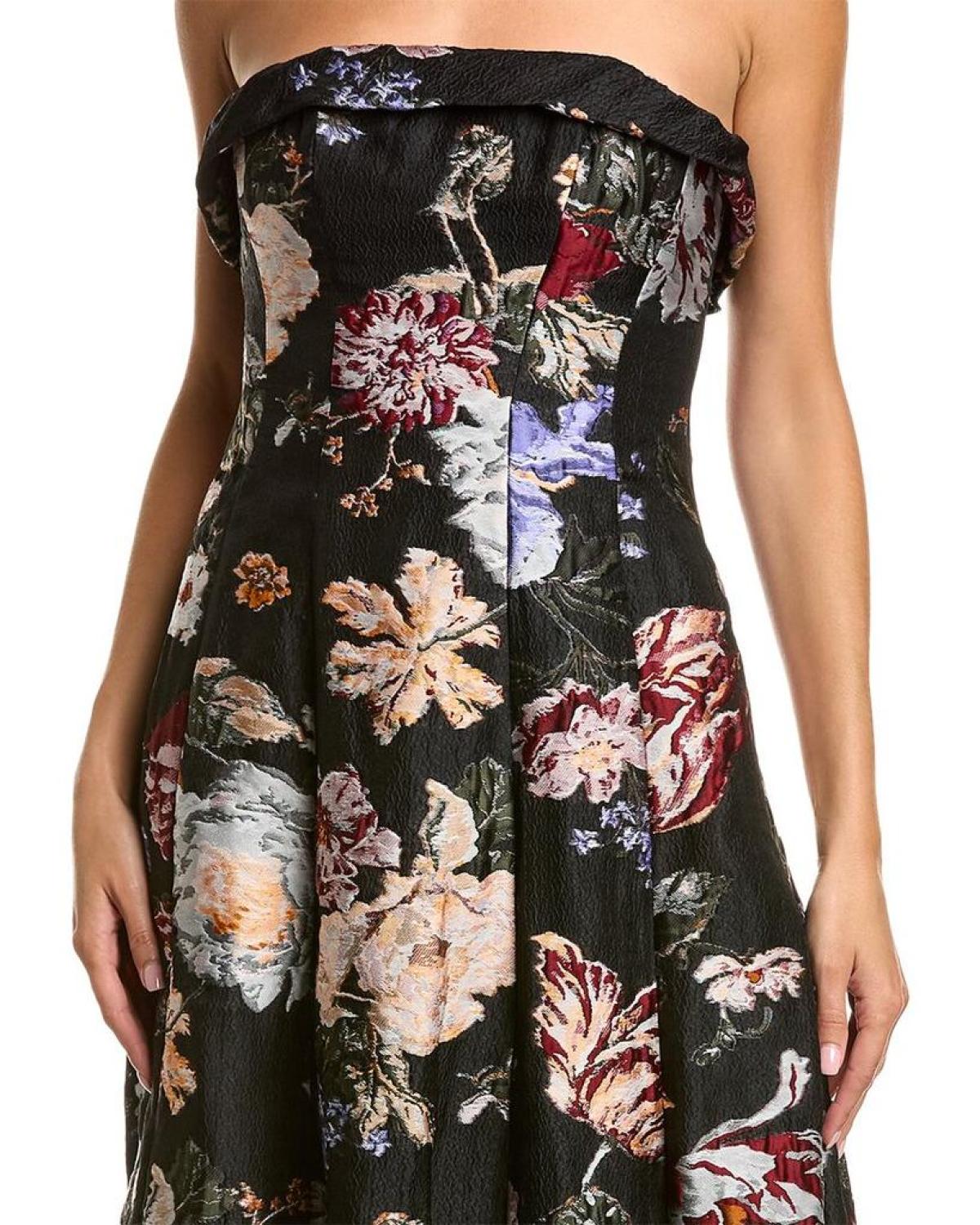 Marchesa Notte Floral Fil-Coupe Gown
