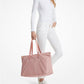 Jet Set Travel Large Signature Logo Print Woven Tote Bag