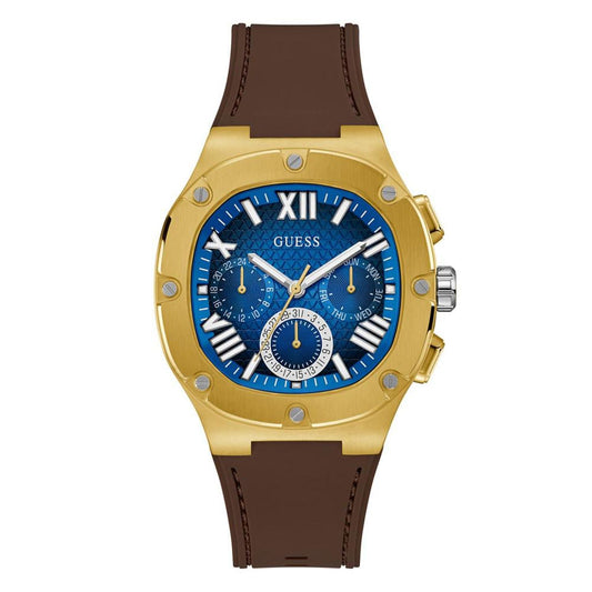 Men's Multi-Function Brown Silicone Watch 42mm