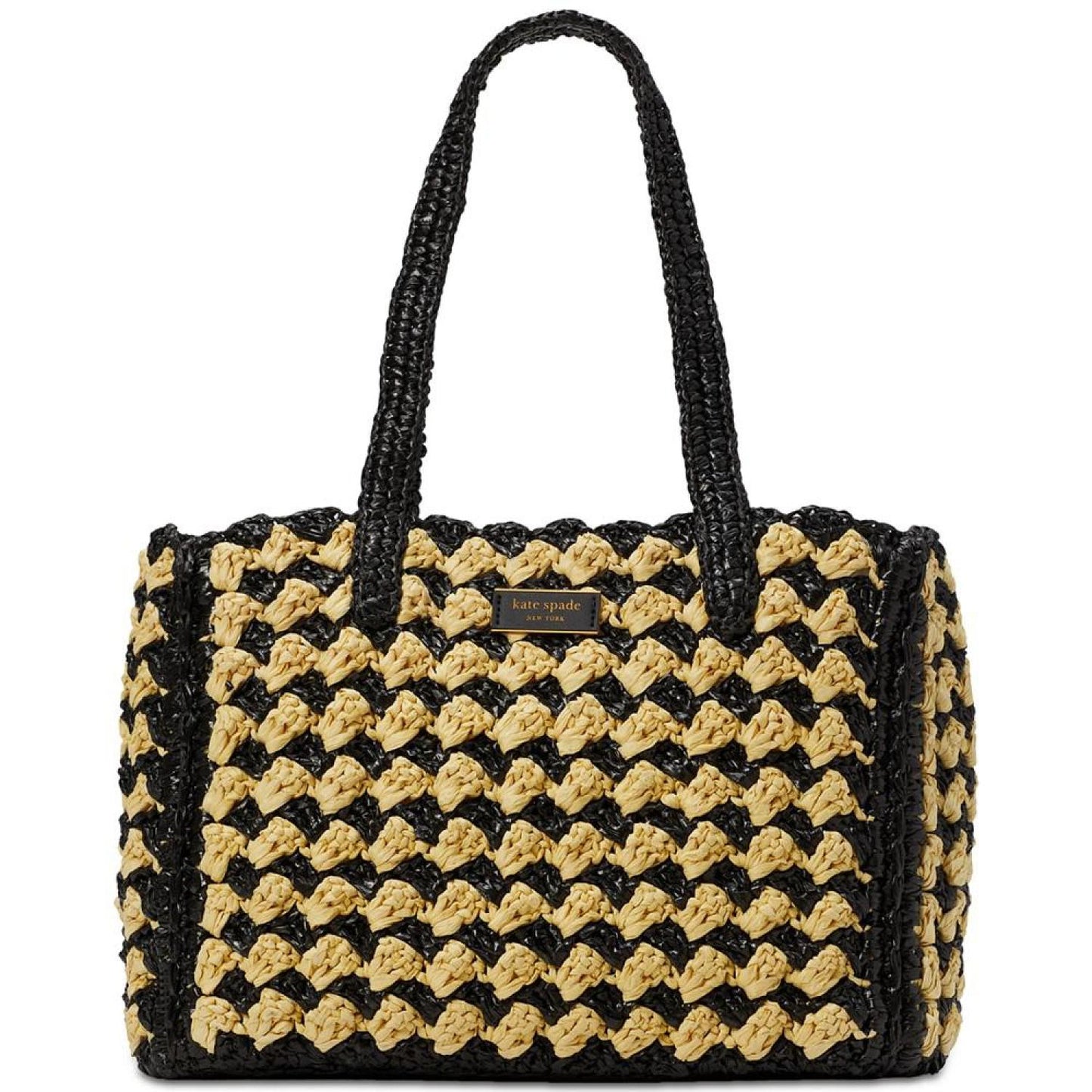 High Tide Striped Raffia Medium Tote