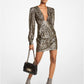 Metallic Leopard Clip Jacquard Dress