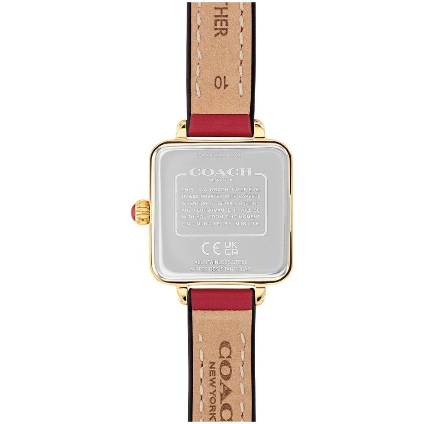 Women's Cass Signature Horse and Carriage Red Leather Strap Watch, 22mm