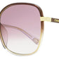 Chloe Women's Franky Sunglasses CH0031SA 004 Gold/Brown/Transparent 59mm