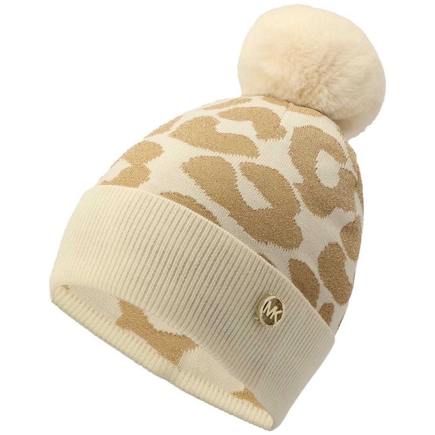 Women's Metallic Leopard-Print Beanie