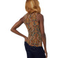 Paisley Ruched Mock Neck Top
