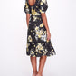 Sweetheart Neckline Floral Print Fitted Midi Dress