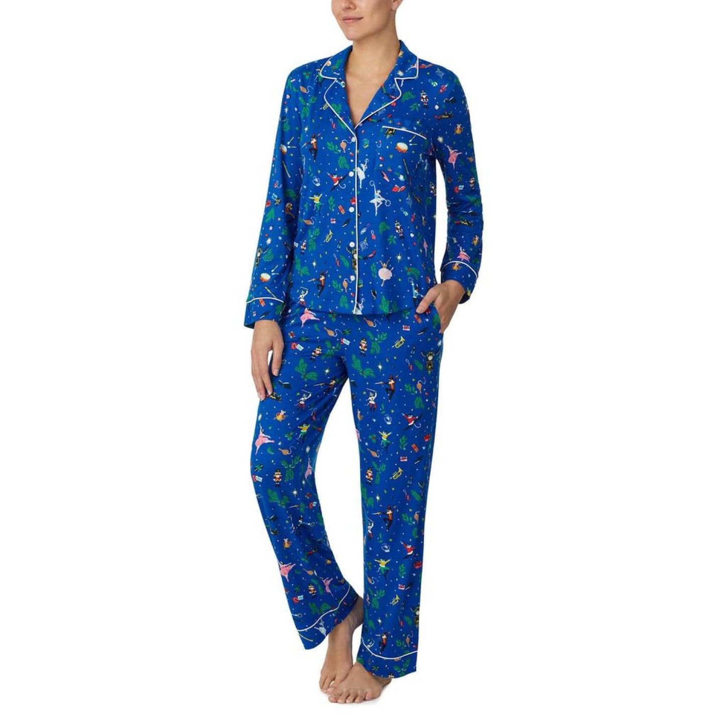 Cozy Brushed Jersey Notch Collar PJ Set