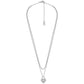 Silver-Tone or Gold-Tone Double Layer Heart Lock Necklace
