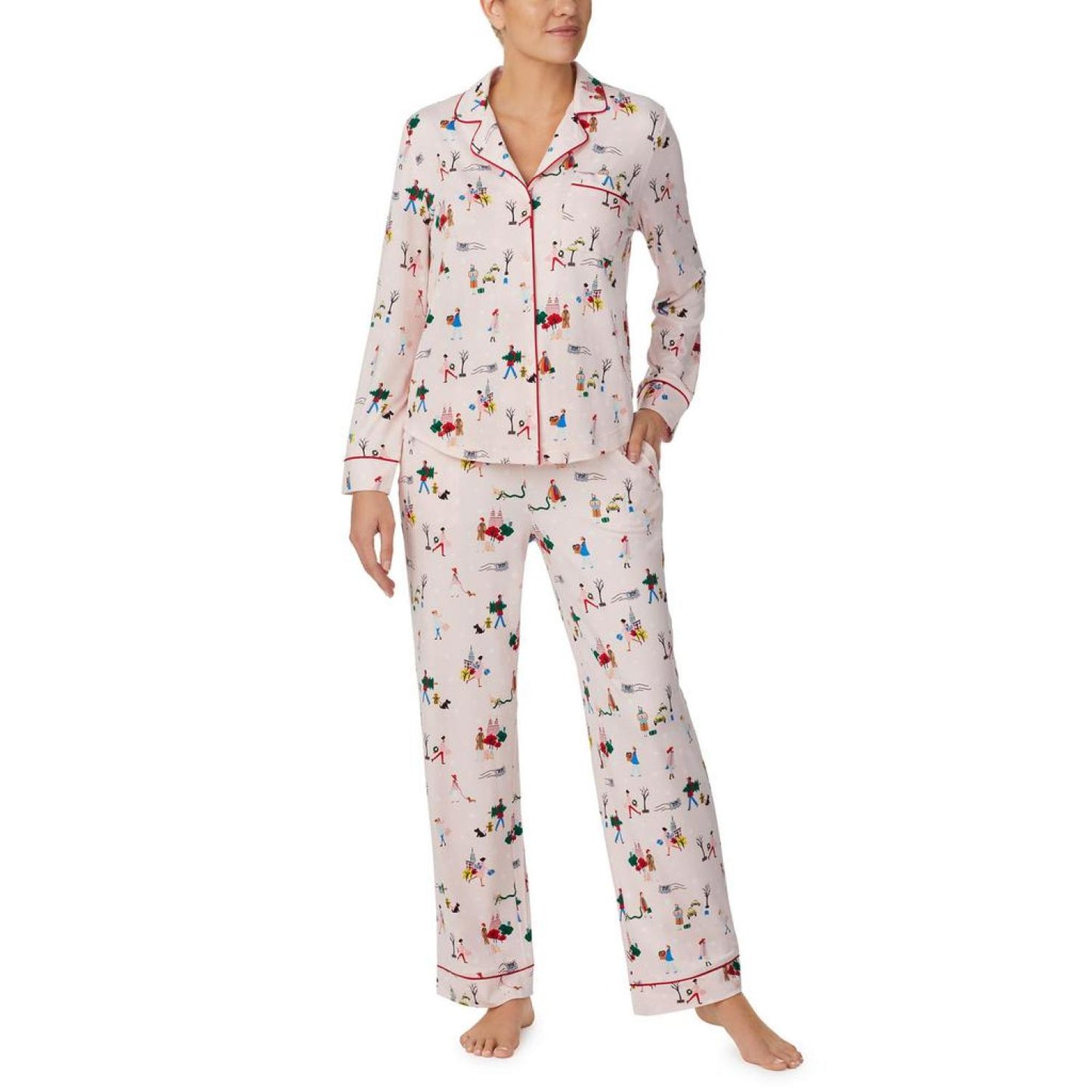 Cozy Brushed Jersey Notch Collar PJ Set