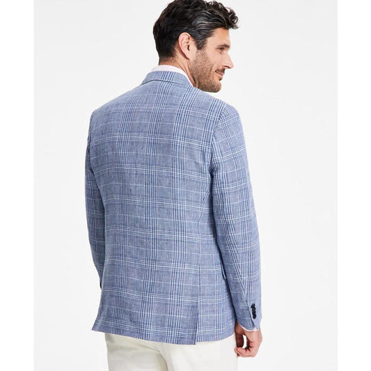 Men's Classic-Fit Linen Plaid Sport Coat