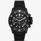 Oversized Everest Black-Tone and Silicone Watch