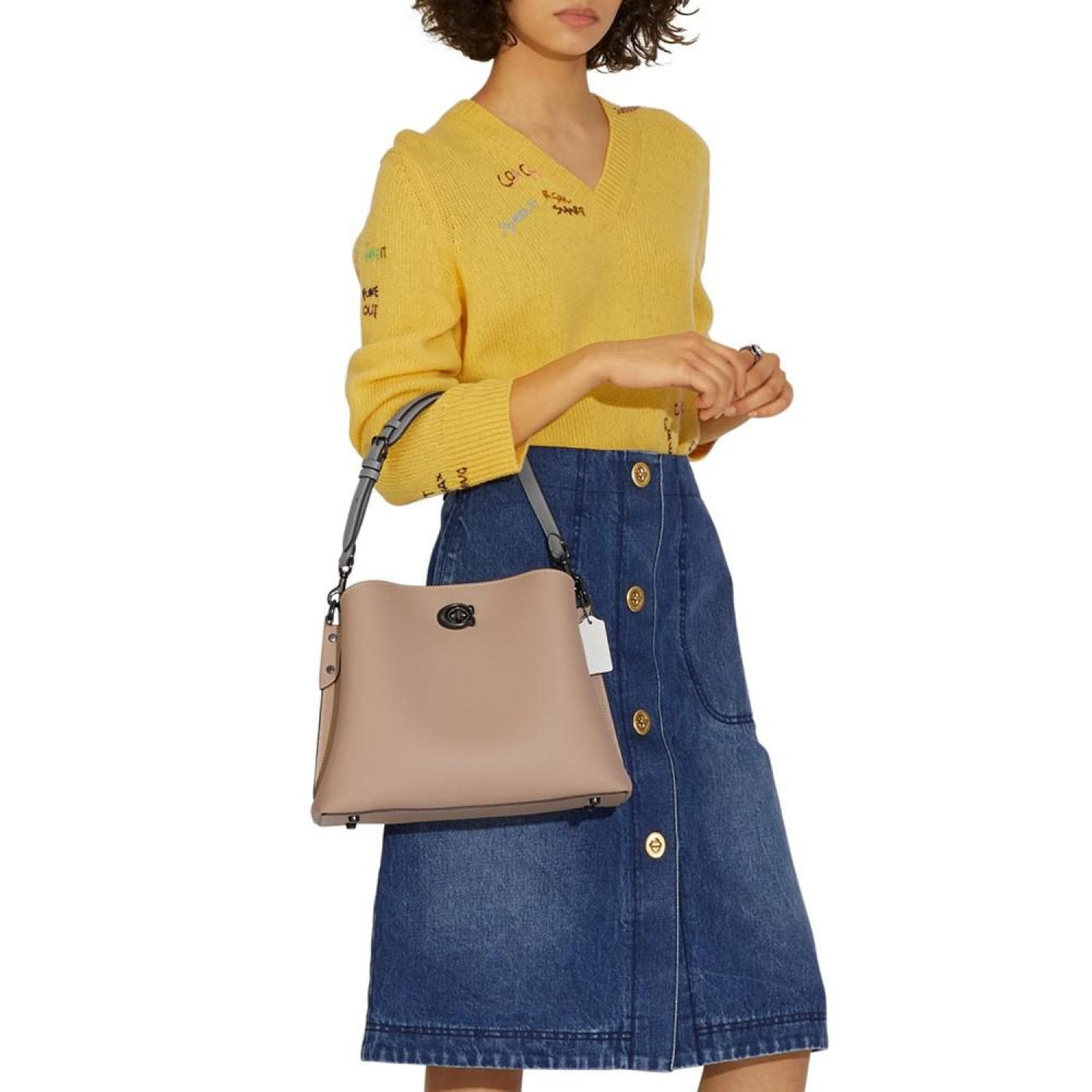Pebble Leather Willow Shoulder Bag with Convertible Straps