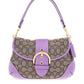 Coach Soho Monogram Print Buckled Shoulder Bag