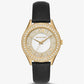 Harlowe Pavé Gold-Tone and Lizard Embossed Leather Strap