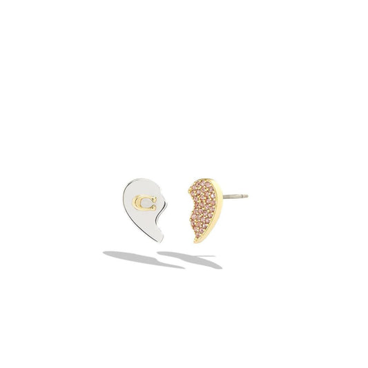 Signature Mismatched Heart Stud Earrings