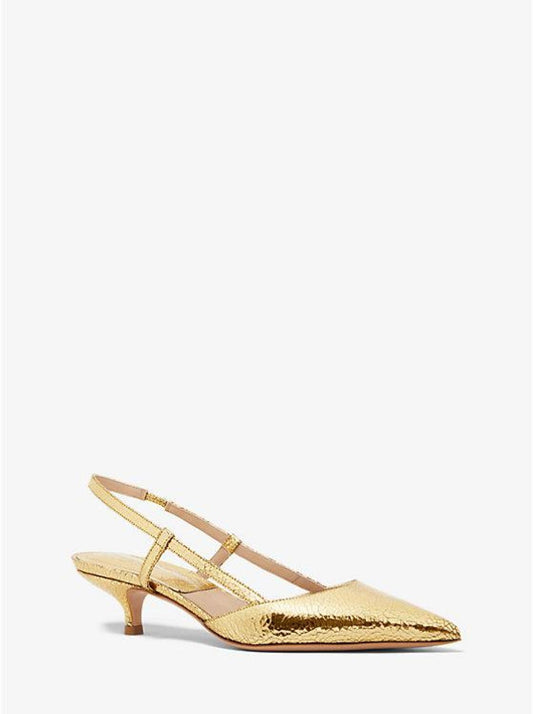 Hallie Crackled Metallic Leather Pump