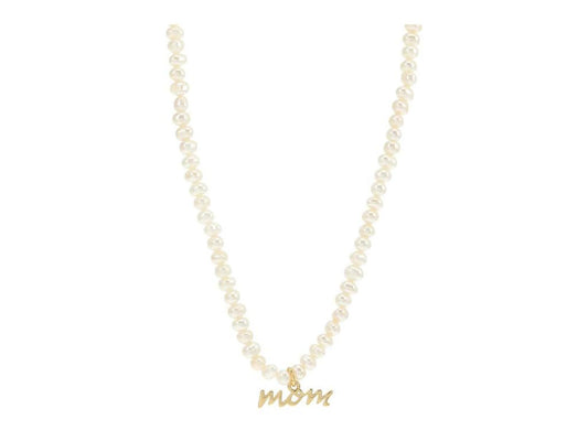 Love You, Mom Pearl Strand Pendant Necklace