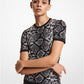 Python Jacquard Stretch Viscose Short-Sleeve Sweater