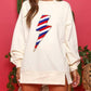 Embellished Lightning Strikes Again Cream Pullover