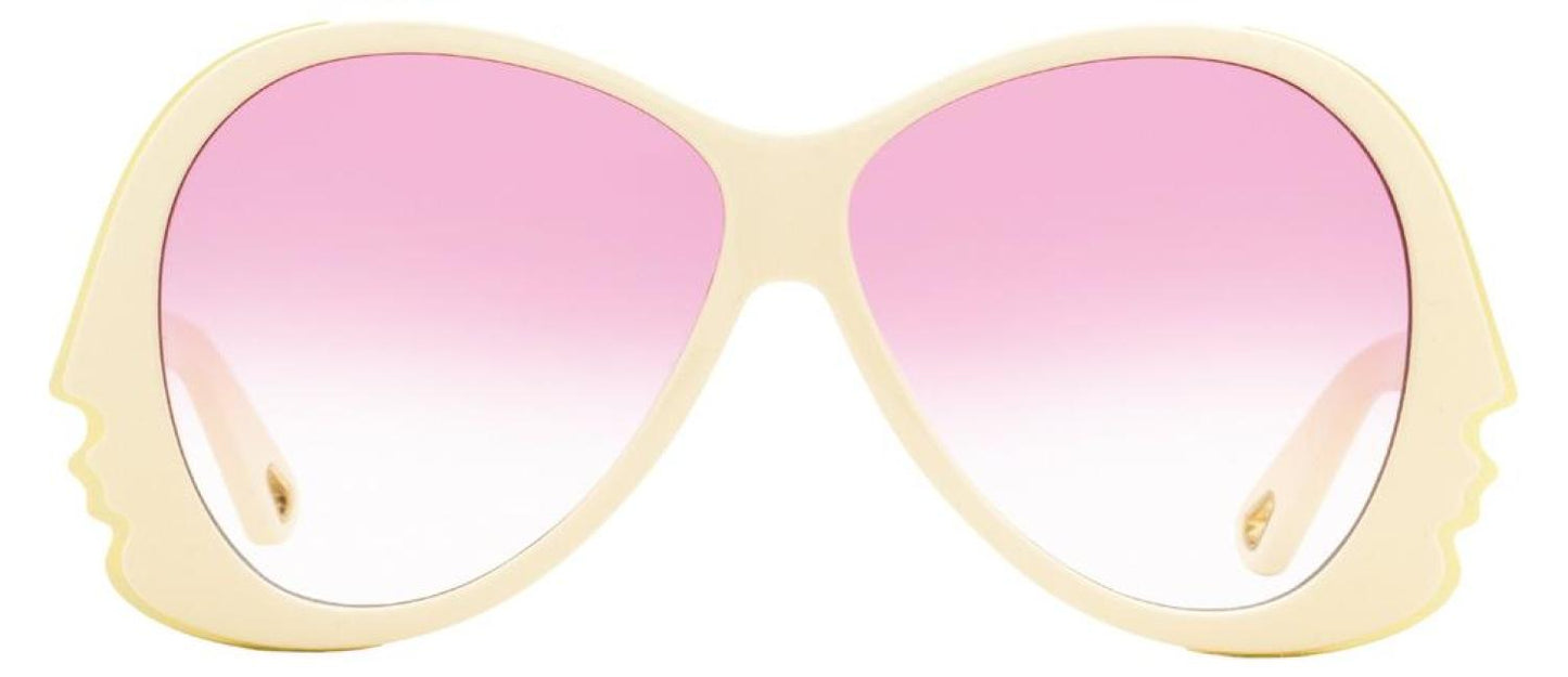 Chloe Women's Butterfly Sunglasses CE763S 103 Ivory 59mm