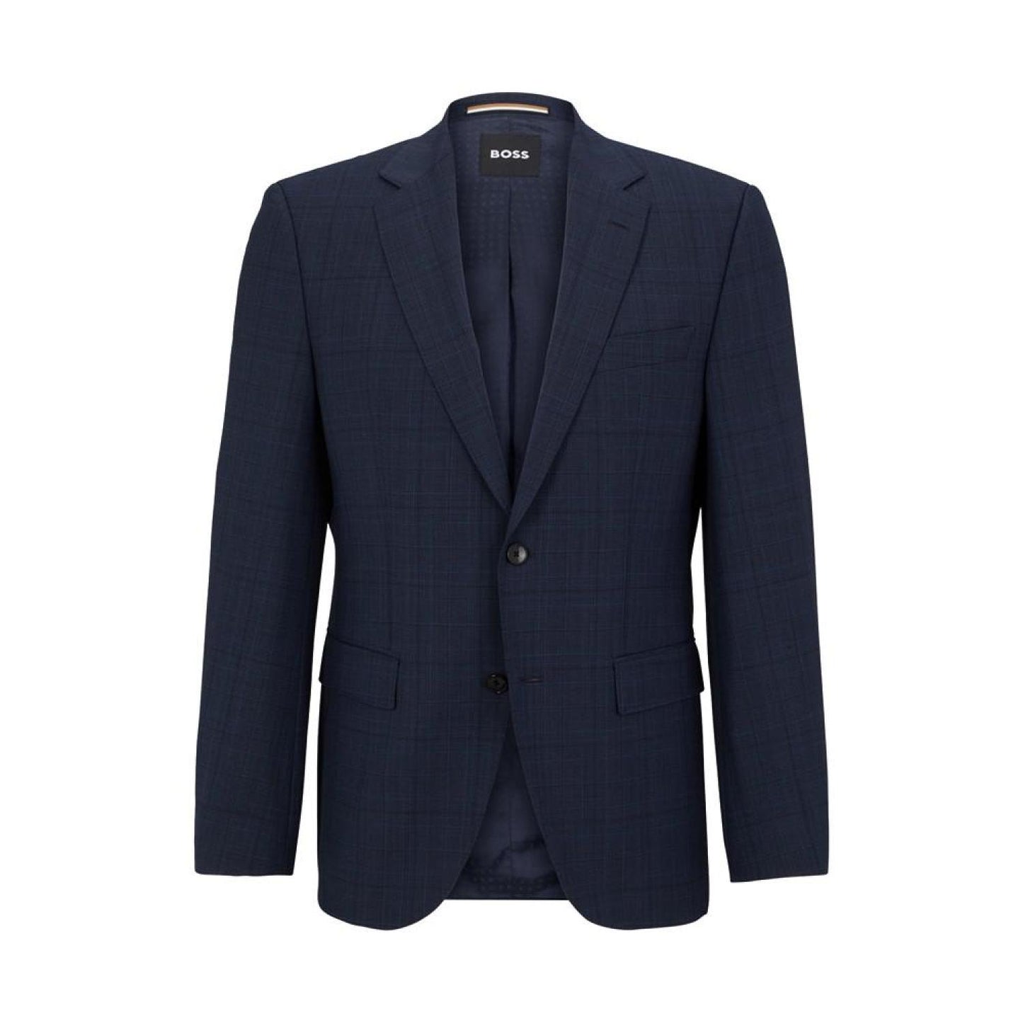 Men's Regular-Fit Checked Wool Suit, 2 Piece Set