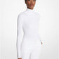 Ribbed Stretch Viscose Turtleneck Sweater