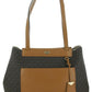 Meredith Canvas Womens Leather Satchel Shoulder Handbag