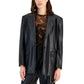 Women's Faux-Leather Logo-Embossed Blazer