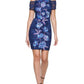 Womens Embroidered Knee Bodycon Dress