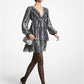 Metallic Snake Jacquard Tiered Dress