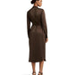 Ruffle-Trim Satin Charmeuse Shirtdress