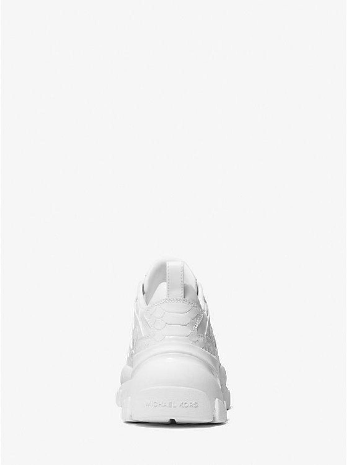 Nick Snake Embossed Leather Trainer