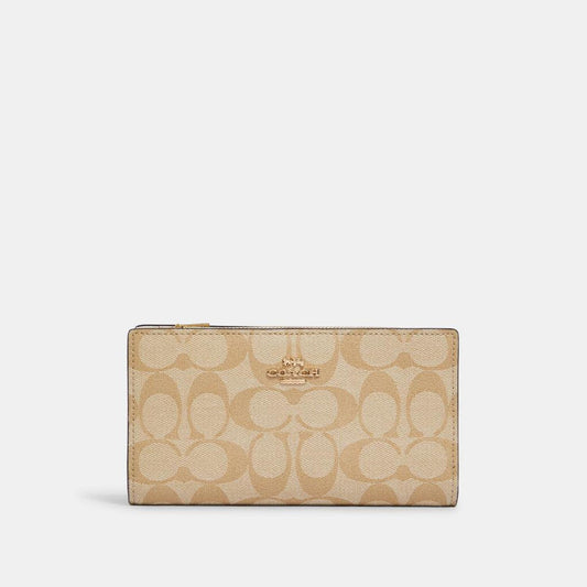 Coach Outlet Slim Zip Wallet In Signature Canvas